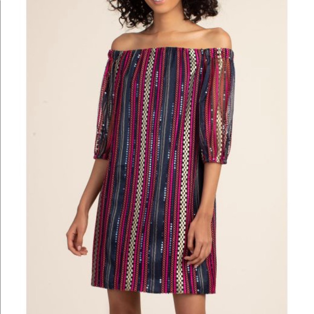 New Trina Turk women purple junket dress size 8